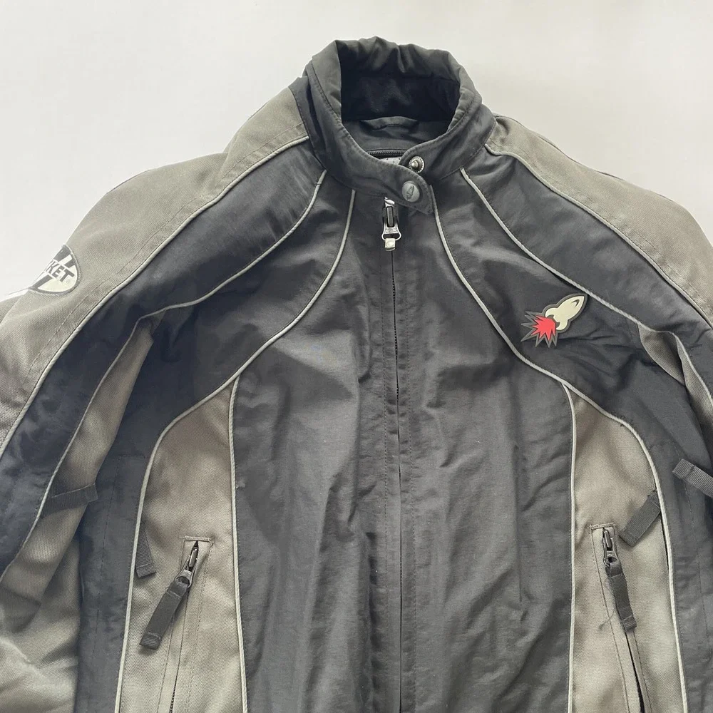 Joe Rocket Womens Motorcycle Jacket Padded Armored‎ Size Medium Black Grey